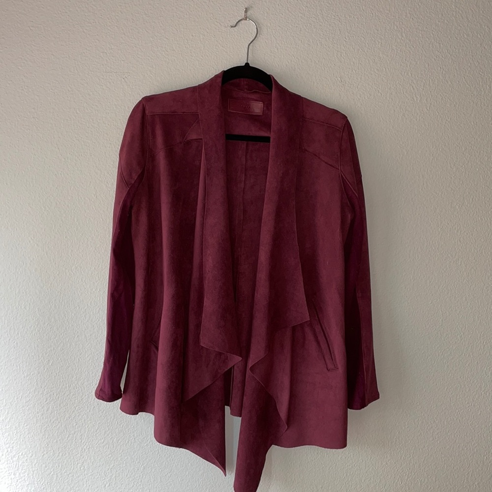 Blank NYC Cloud 9 Faux Suede Drape Jacket, Sz M